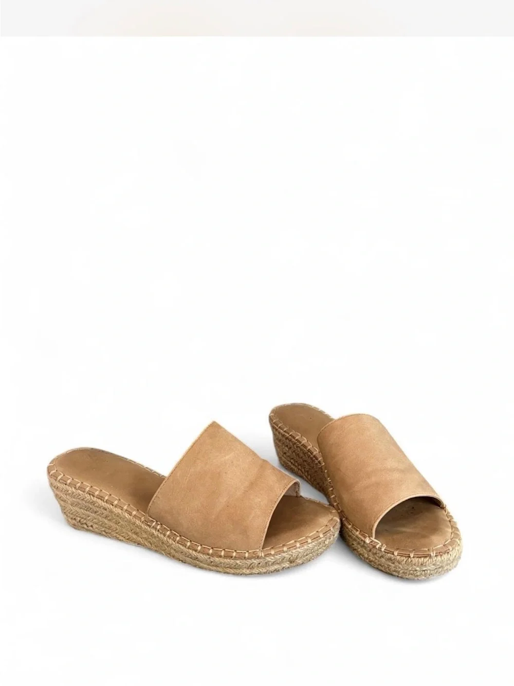 Catherine Malandrino Camey Jute Wedge Slide Sandals Camel Tan Size 6.5